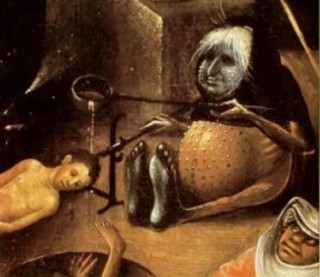 Schilderij Jheronimus Bosch met daarop een slachtoffer van moederkoorn. Bron: zuiderzeehoorn.nl