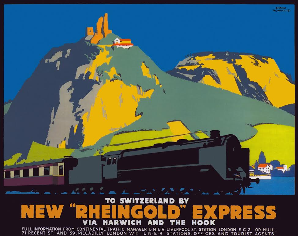 Affiche New Rheingold Express (LNER), Frank Newbould, 1928 (privécollectie)