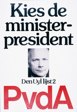 Den Uyl op het verkiezingsaffiche van 1977
