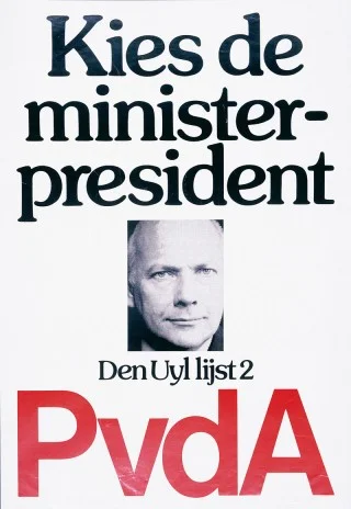Den Uyl op het verkiezingsaffiche van 1977