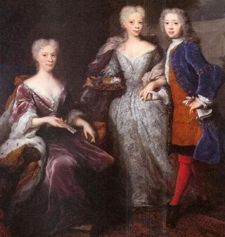 Willem IV met zijn moeder Marijke Meu en zuster Amalia