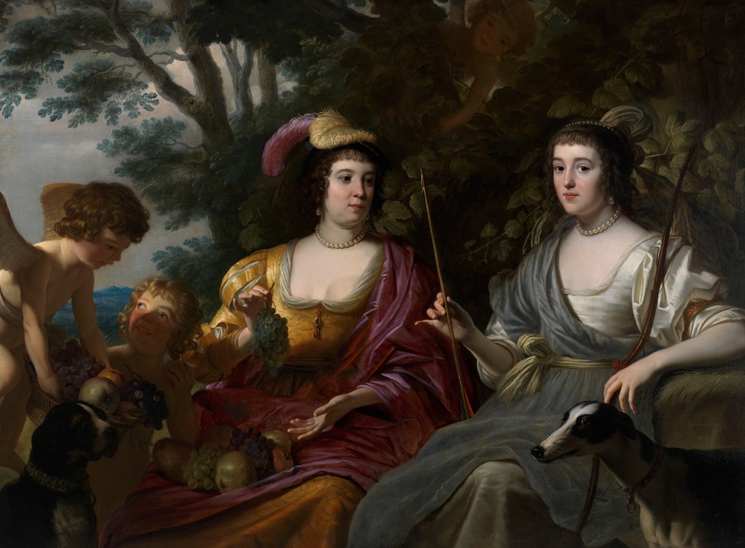 Portret van Amalia van Solms en Charlotte de la Trémoïlle - Gerard van Honthorst (Paleis Het Loo)