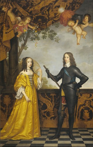 Stadhouder Willem II met zijn vrouw Maria Stuart door Gerard van Honthorst
