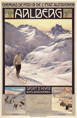 Affiche Arlberg door Gustav Jahn, 1907
