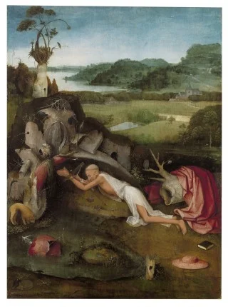 Jheronimus Bosch, De heilige Hiëronymus in de woestijn, ca. 1485-95, Gent, Museum voor Schone Kunsten. Foto Rik Klein Gotink en beeldverwerking Robert G. Erdmann voor het Bosch Research and Conservation project. Met speciale medewerking van Museo Nacional del Prado.