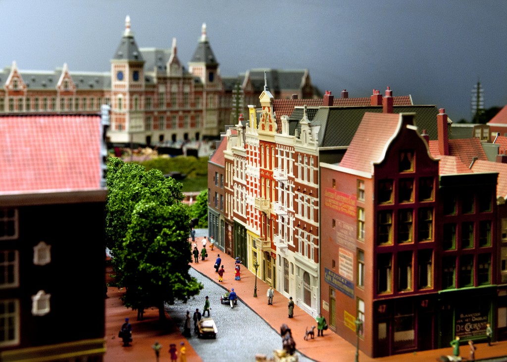 Modelbaan Amsterdam CS 1889 - Doorkijk naar het station (Spoorwegmuseum)