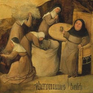 Detail van het schilderij De Hooiwagen van Jeroen Bosch