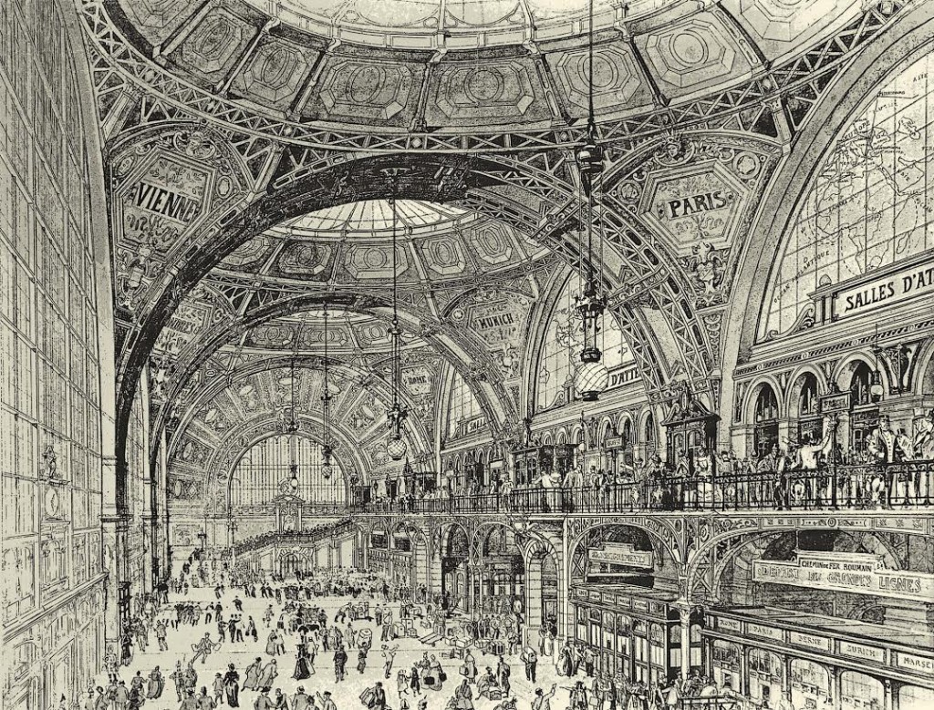 Ontwerp stationshal Boekarest Centraal door Alexandre Marcel, 1894 