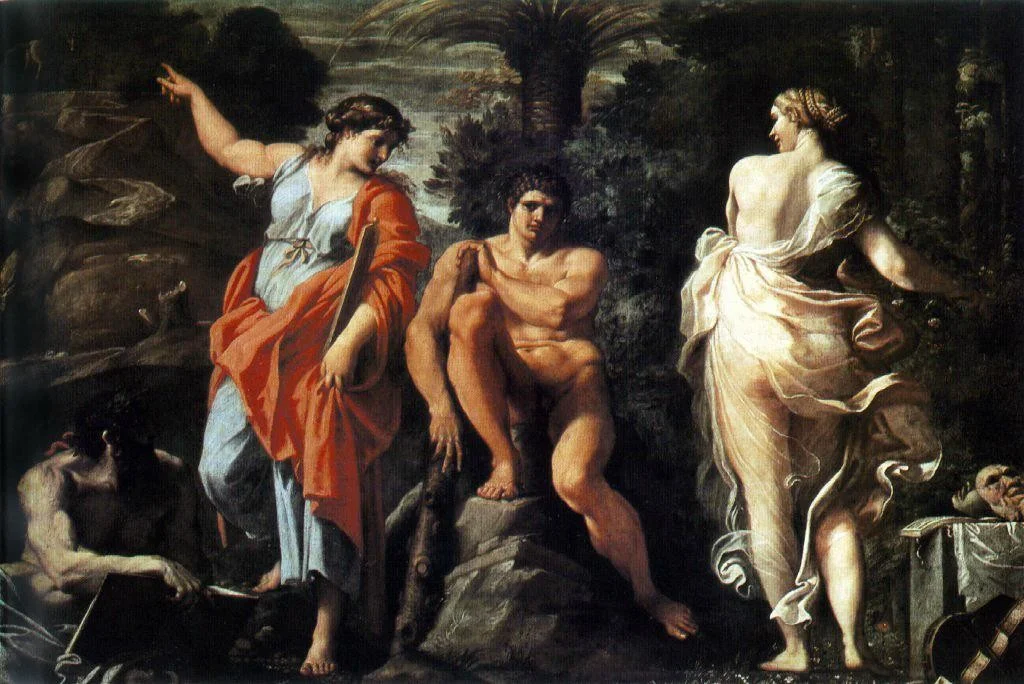 De keus van Herakles (Hercules) - Annibale Carracci, 1596