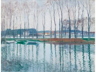 Gerrit Willem van Blaaderen - Bootjes aan de Seine, 1908 (particuliere collectie)