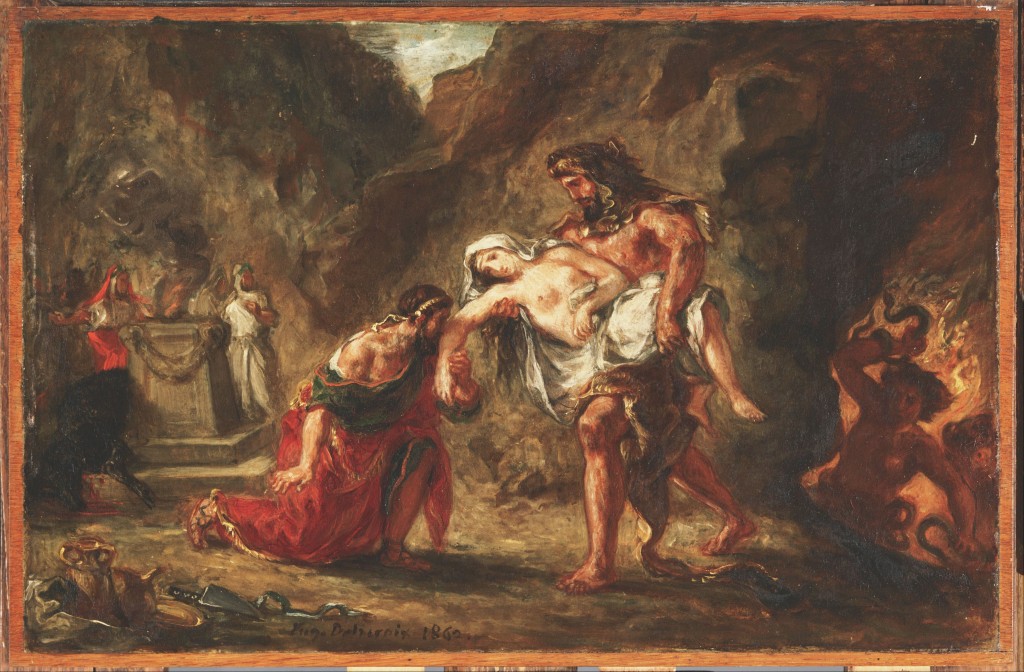 Herakles (Hercules) brengt de koningin terug naar koning Admetos - Eugene Delacroix