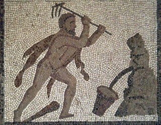 Romeins mozaiek waarop dit werk wordt afgebeeld