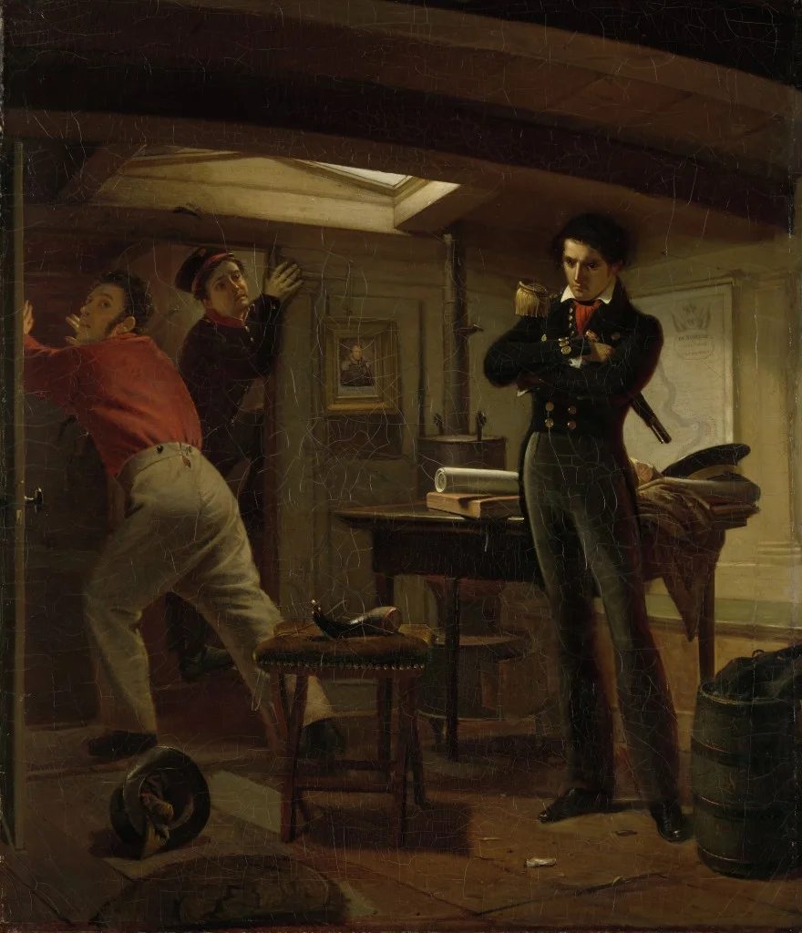 Jan van Speijk, kort voordat hij de kanonneerboot laat ontploffen - Jacobus Schoemaker Doyer, 1834 (Rijksmuseum)