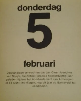 Van Speijk in de kalender van Van Kooten en De Bie