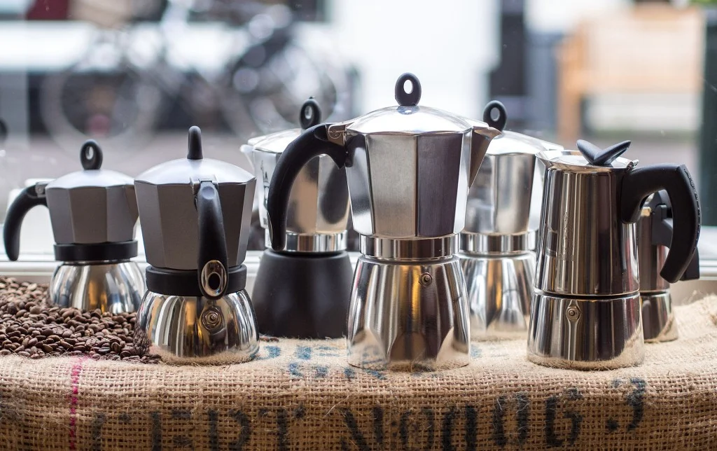 Verschillende modellen van de Bialetti-koffiepot