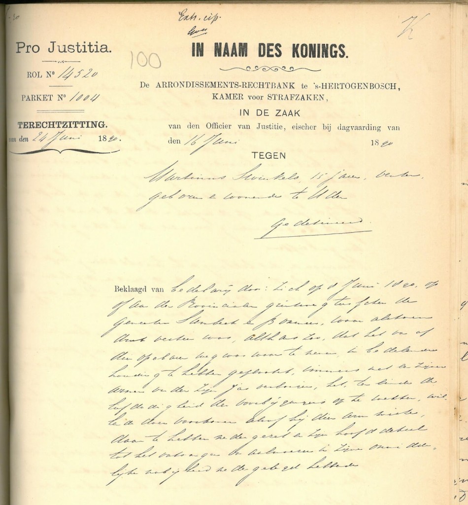 Aanklacht tegen de bedelende Martinus, 1890