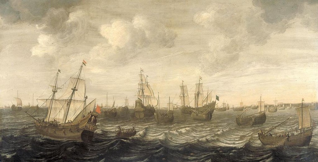 De Nederlandse haringvloot; schilderij van Cornelis Beelt (1640-1702)
