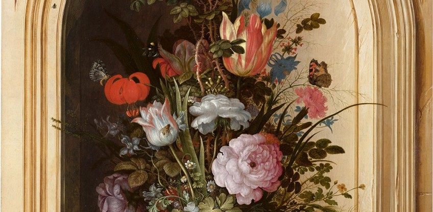 Vaas met bloemen in een stenen nis - Roelant Savery, 1615 (Mauritshuis)