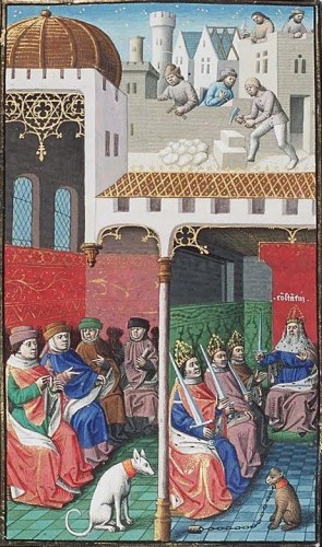 Constantijn en zijn drie zonen. Bron: Wikimedia