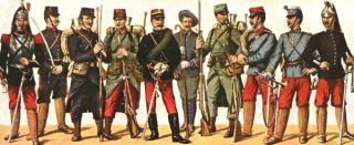 Franse uniformen tijdens de Eerste Wereldoorlog