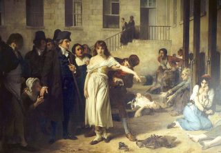 Tony Robert-Fleury, De Franse arts Philippe Pinel bevrijdt de vrouwelijke krankzinnigen in het Salpêtrière hospitaal in Parijs van hun kettingen (1795) - Wikipedia