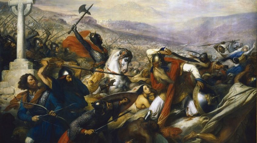De slag bij Poitiers, door Carl von Steuben, tussen 1834 en 1837