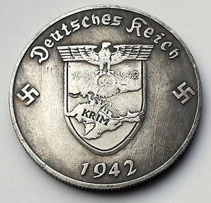 Duitsland liet in 1942 zelfs een munt van 5 Reichsmark vervaardigden mt een afbeelding van de Krim.