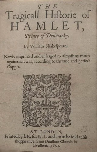 Titelpagina William Shakespeare, Hamlet. Bron: Wikimedia.