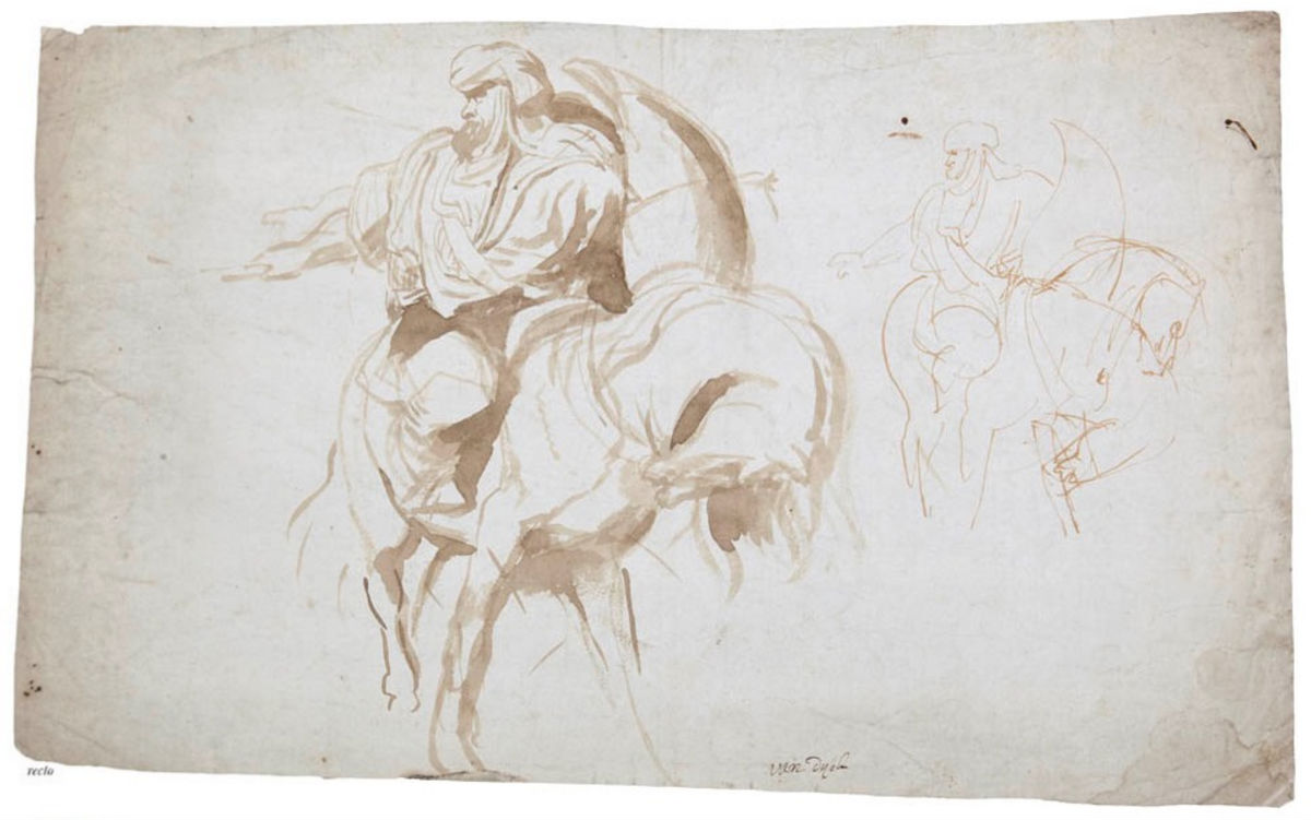 De penseeltekening van Peter Paul Rubens (Veilinghuis Bernaerts)