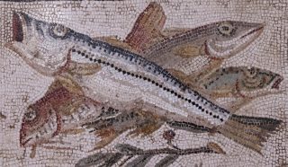 Mozaiek met vis - Nationaal Archeologisch Museum Napels