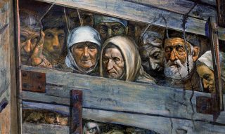Zoals de Duitsers de Joden in veewagens naar de gaskamers brachten vervoerden de Russen de Krim-Tataren in ballingschap naar Centraal-Azië. (Illustratie JNSM.COM.UA)