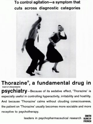  Min of meer misleidende reclame voor Thorazine (Largactil) omstreeks 1960. (Bron: www.whale.to, z.j.)