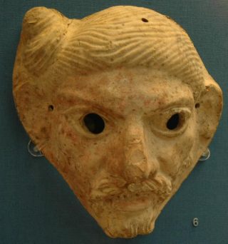 Romeins masker van een Germaan: let op het wonderlijke kapsel (British Museum)