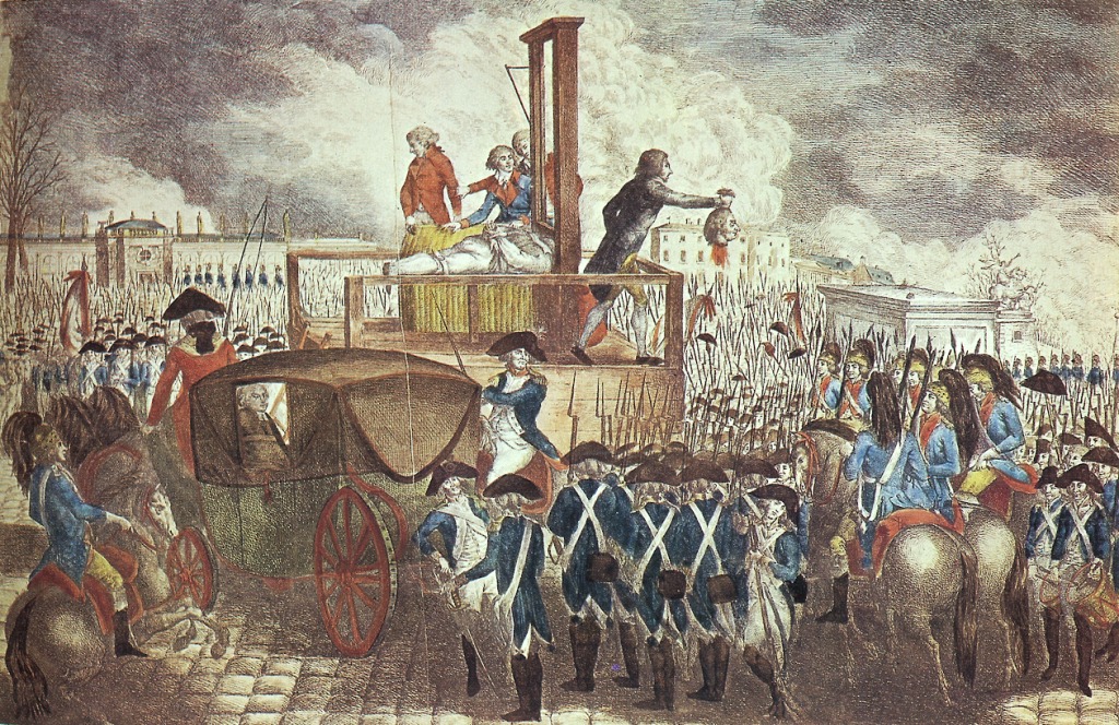 "Executie van Lodewijk XVI." Duitse gravure uit 1793 door Georg Heinrich Sieveking. Bron: Wikimedia
