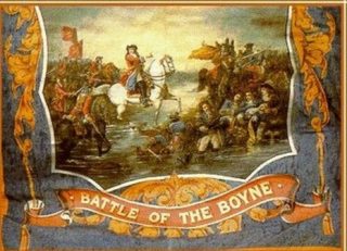 De Slag aan de Boyne van 1690; toen de katholieke koning Jacubus II werd verslagen