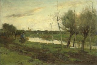 Geo Poggenbeek - Landschap met een vaart