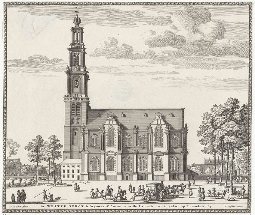 Pieter Hendricksz. Schut, Gezicht op de Westerkerk, ca. 1630-79. Collectie Rijksprentenkabinet, RP-P-1904-1347