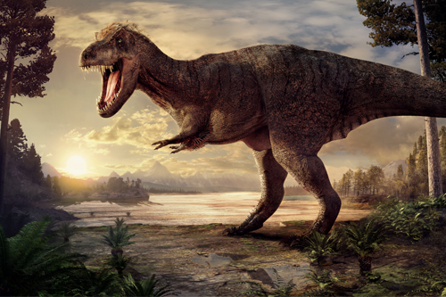 Wetenschappelijk onderbouwde ‘artist impression’ van Tyrannosaurus rex Trix. (Naturalis)
