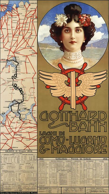 Affiche Gotthardbahn, Gabriele Chiattone, 1904