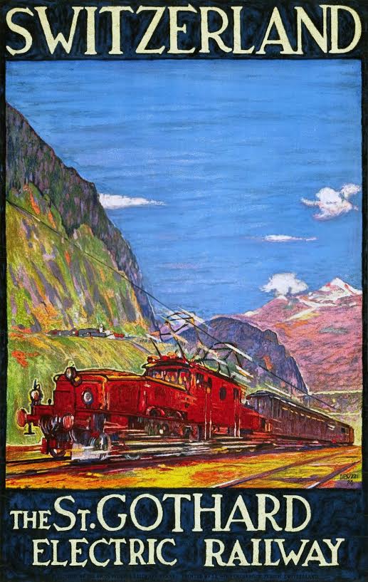 Affiche Elektrische Gotthardspoorweg, Daniele Buzzi, 1924