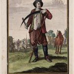 Casper Luyken, Iulius, 1700, ets en gravure afgezet met waterverf. Collectie Amsterdam Museum, A 44734