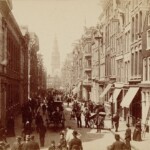 De Jodenbreestraat in 1884 vanaf de Portugese synagoge