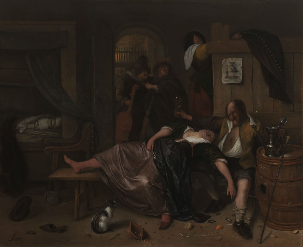 Het dronken paar, Jan Havicksz. Steen, ca. 1655 - ca. 1665