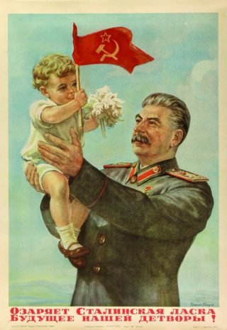 Stalin op een poster uit de Sovjet-tijd