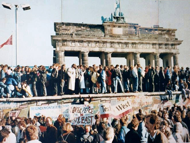 Tijdens de val van de muur in 1989