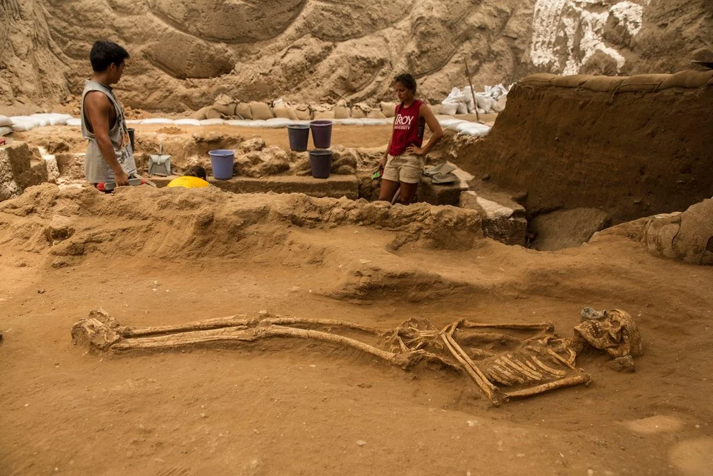 Een van de gevonden skeletten (Leon Levy Expedition to Ashkelon)