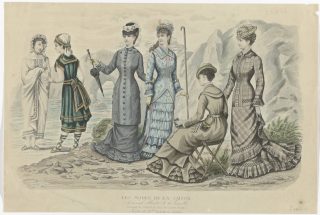 Prent uit het modetijdschrift Les Modes de la Saison, ca. 1881, Rijksmuseum (RP-P-2009-3690)