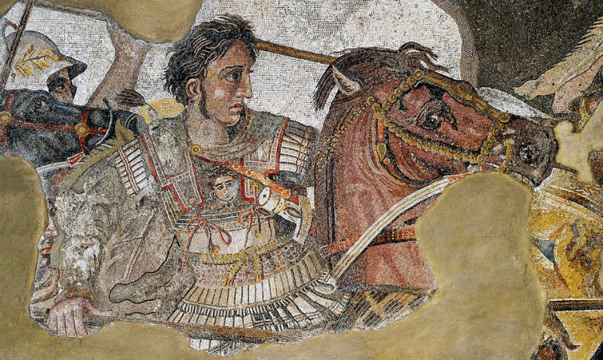 Alexander de Grote in gevecht met koning Darius III, mozaïek - cc