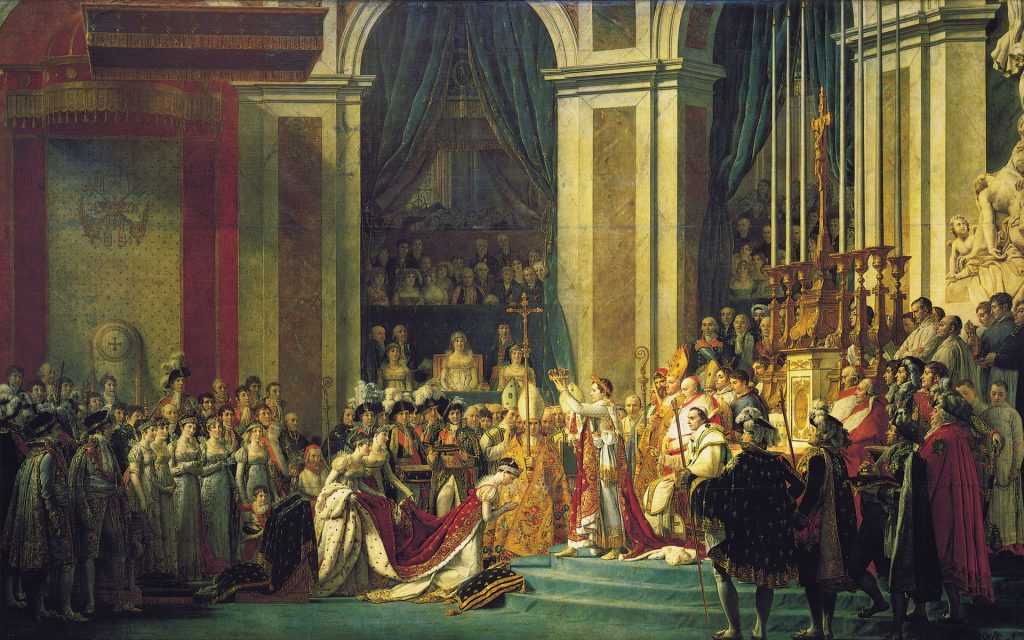 De kroning van Napoleon, schilderij door Jacques-Louis David