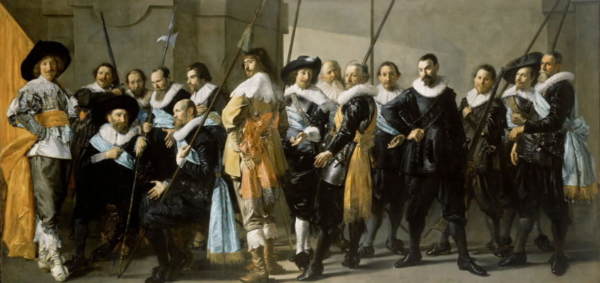 Frans Hals en Pieter Codde. Het korporaalschap van kapitein Reinier Reael en luitenant Cornelis Michielsz. Blaeuw, bekend als ‘De magere compagnie’. 1633-1637. Amsterdam, Rijksmuseum Amsterdam.